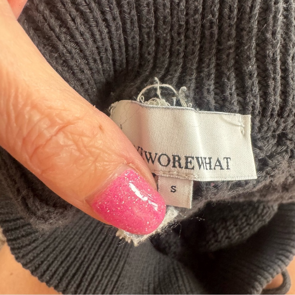 WeWoreWhat Black Crochet Coverup Pants Cotton Drawstring Pull On S $79 - Picture 5 of 11